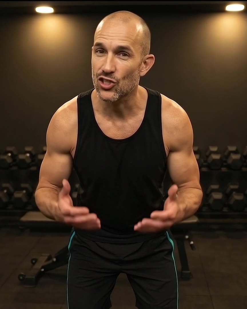 Peter, IronPal's founder, mid-sentence on the gym floor.